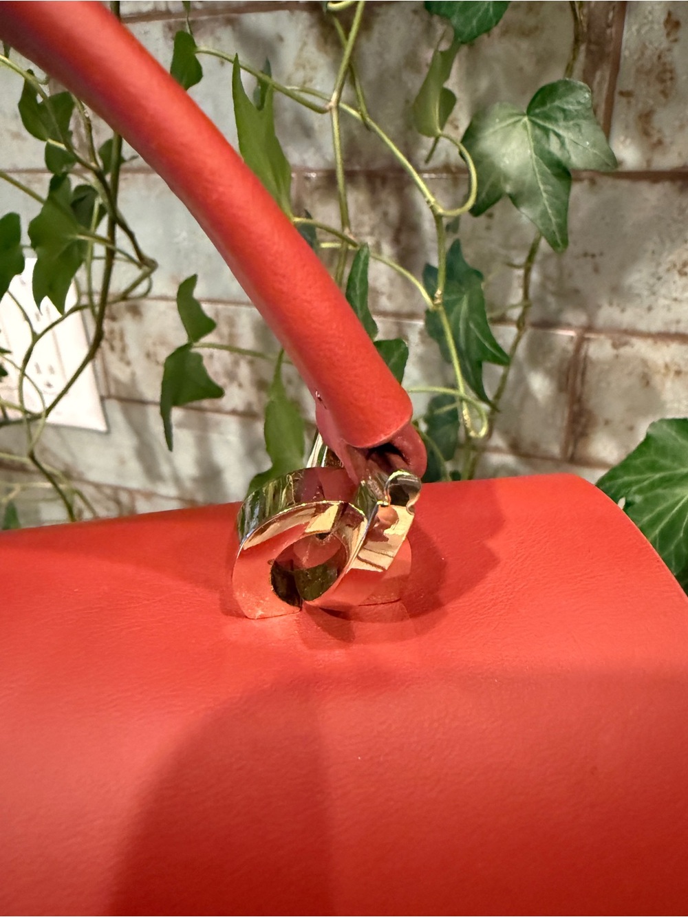 ZAC Zac Posen Eartha Leather Satchel Red Terracotta Gold Hardware - Picture 5 of 16
